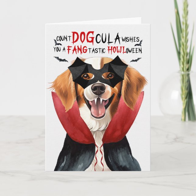 Cartes Pour Fêtes Annuelles Kooikerhondje Chien Drôle Comte Drôle DOGcula Hall (Devant)