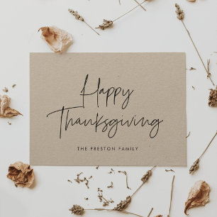 Cartes Pour Fêtes Annuelles Kraft de Bon thanksgiving moderne minimaliste
