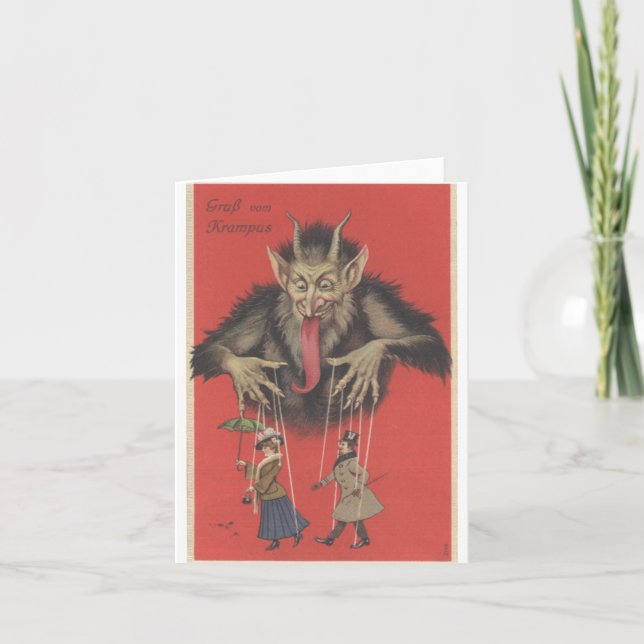Cartes Pour Fêtes Annuelles Krampus (Devant)