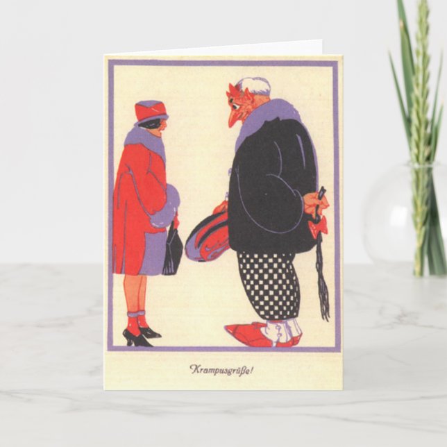 Cartes Pour Fêtes Annuelles Krampus & Date (Devant)