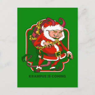 Cartes Pour Fêtes Annuelles krampus de noël laid arrive drôle