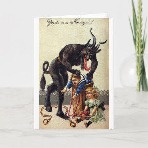 Cartes Pour Fêtes Annuelles Krampus et son sac 2