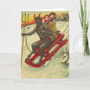 Cartes Pour Fêtes Annuelles Krampus et son trident