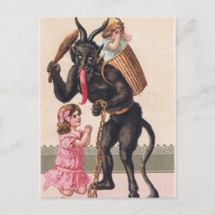 Cartes Pour Fêtes Annuelles Krampus Kidnaps Kids Vintage Holiday Christmas