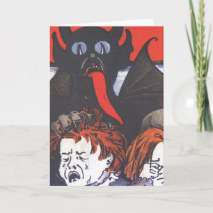 Cartes Pour Fêtes Annuelles Krampus Punissant les enfants