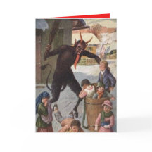 Krampus punissant l'hiver d'enfants de kidnapping