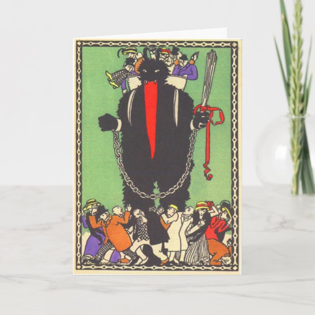 Cartes Pour Fêtes Annuelles Krampus rassemblant les mauvaises personnes (Devant)