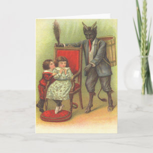 Cartes Pour Fêtes Annuelles Krampus Venant Pour Les Mauvais Enfants