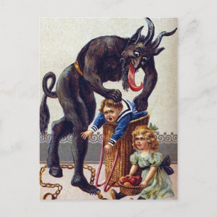 Cartes Pour Fêtes Annuelles Krampus vintage effrayant