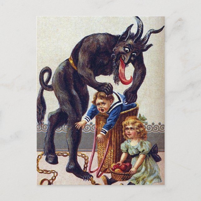 Cartes Pour Fêtes Annuelles Krampus vintage flippant (Devant)