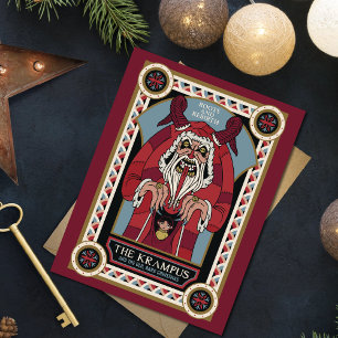 Cartes Pour Fêtes Annuelles Krampus Vintage rétro & Ancien, Noël sombre