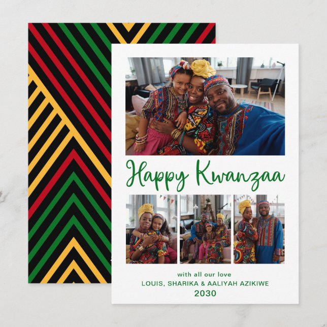 Cartes Pour Fêtes Annuelles Kwanzaa 4 Photo (Devant / Derrière)
