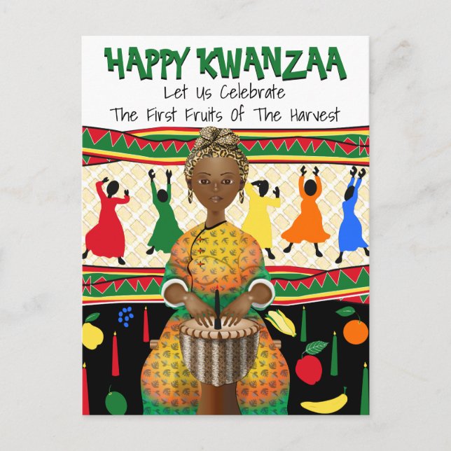 Cartes Pour Fêtes Annuelles Kwanzaa Afro-Américain (Devant)