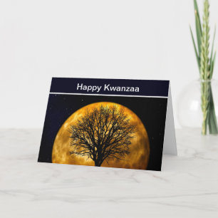 Cartes Pour Fêtes Annuelles Kwanzaa heureux avec l'arbre de la vie et de la