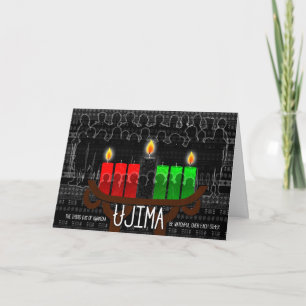 Cartes Pour Fêtes Annuelles Kwanzaa Jour 3 Ujima Responsabilité avec Kinara