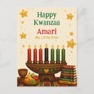 Cartes Pour Fêtes Annuelles Kwanzaa joyeux personnalisé Mon petit étoile Enfan
