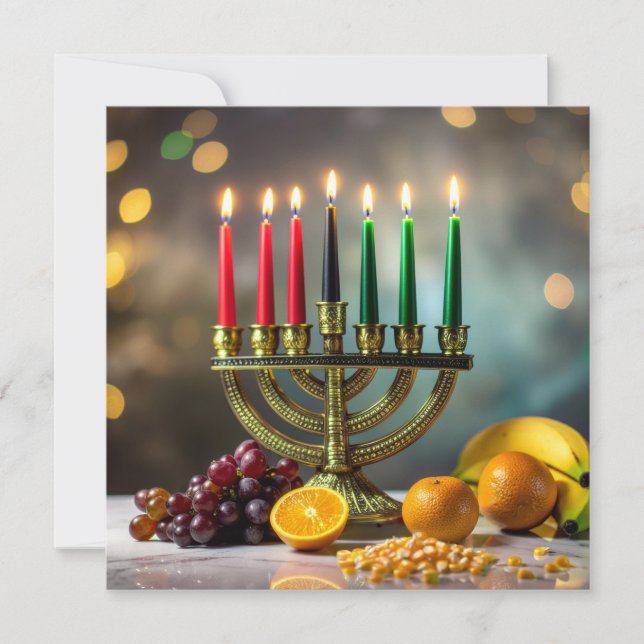 CARTES POUR FÊTES ANNUELLES KWANZAA - KINARA -  (Devant)