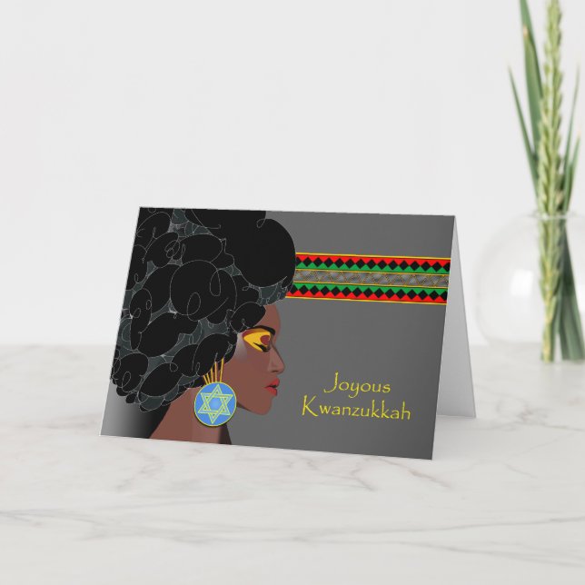 Cartes Pour Fêtes Annuelles Kwanzukkah, Kwanzaa interconfessionnel et Hanoukka (Devant)