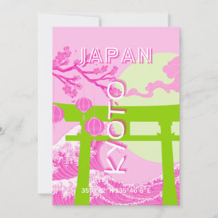 Cartes Pour Fêtes Annuelles Kyoto Japan Travel Art, Pink Travel Art