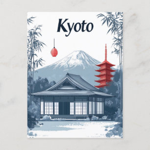 Cartes Pour Fêtes Annuelles Kyoto : Temple japonais, Pagode et Montagne