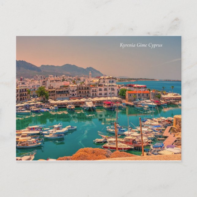 Cartes Pour Fêtes Annuelles Kyrenia Girne Chypre /Turquie Port (Devant)