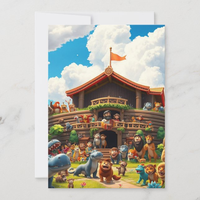 Cartes Pour Fêtes Annuelles L’arche de la joie de Noé (Devant)