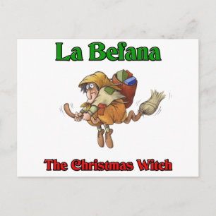 Cartes Pour Fêtes Annuelles La Befana la sorcière de Noël.