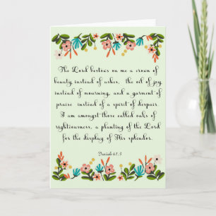 Cartes Pour Fêtes Annuelles La bible exprime l'art en vers - 61:3 d'Isaïe