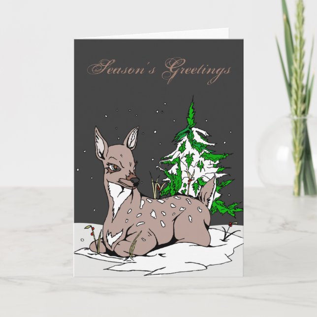 Cartes Pour Fêtes Annuelles La biche - (Devant)