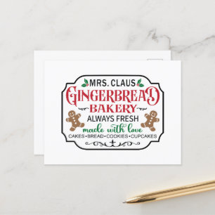 Cartes Pour Fêtes Annuelles La boulangerie Mme Claus Gingerbread