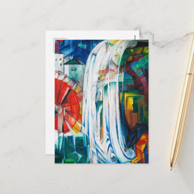 Cartes Pour Fêtes Annuelles La broyeuse de Franz Marc (Devant/Arrière en situation)