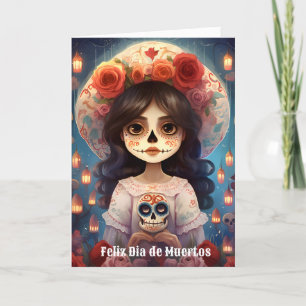 Cartes Pour Fêtes Annuelles 🌹 La Calavera Catrina : Les fleurs de la vie 🌹
