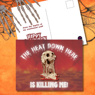 Cartes Pour Fêtes Annuelles La chaleur d'ici Skull fondu Halloween