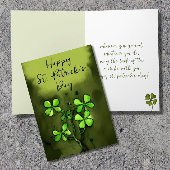 Cartes Pour Fêtes Annuelles La chance des Irlandais Clovers St Patrick's Day (Luck of the Irish Clovers St Patrick's Day Holiday Card)