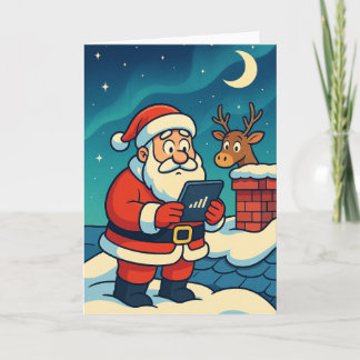Cartes Pour Fêtes Annuelles La chasse au Wi‑Fi du Père Noël