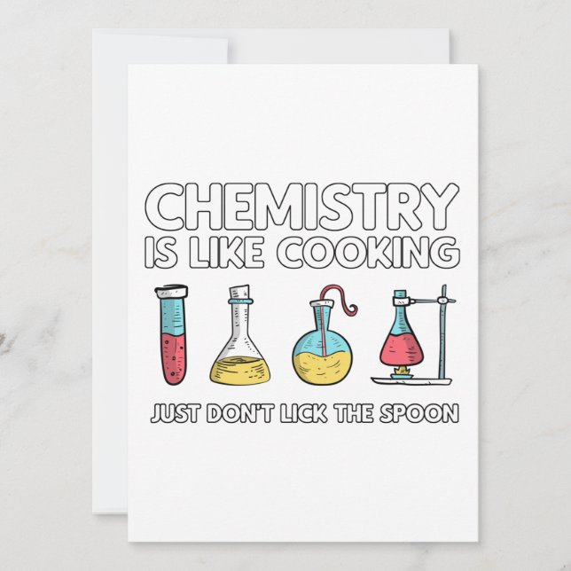 Cartes Pour Fêtes Annuelles La chimie est comme la Cuisine (Devant)