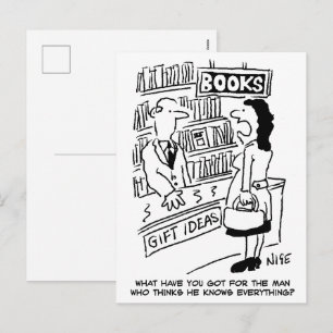 Cartes Pour Fêtes Annuelles La cliente d'une librairie pose une question au li