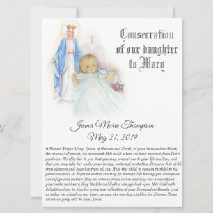 Cartes Pour Fêtes Annuelles La consécration de notre Fils Bébé Vierge Marie
