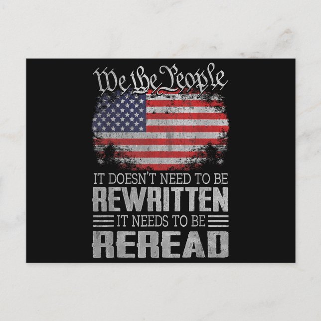 Cartes Pour Fêtes Annuelles La Constitution américaine du drapeau doit être re (Devant)