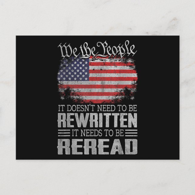 Cartes Pour Fêtes Annuelles La Constitution américaine du drapeau doit être re (Devant)