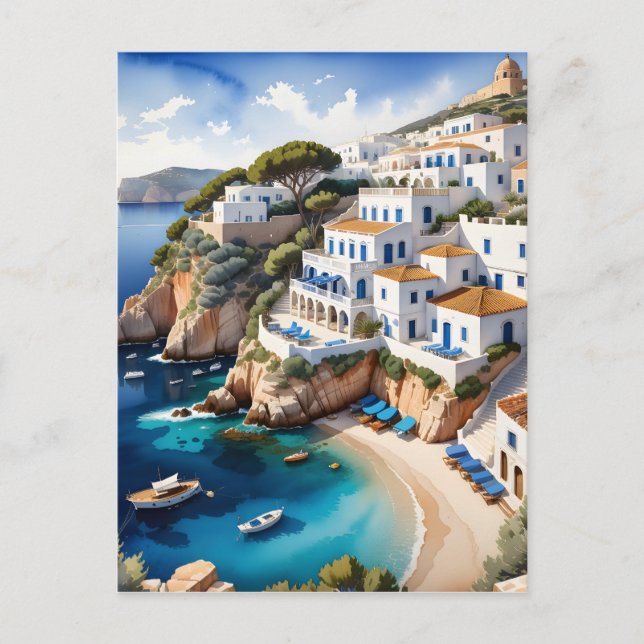 Cartes Pour Fêtes Annuelles La côte d'Ibiza abrite de nombreuses belles îles g (Devant)