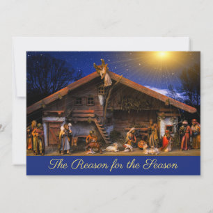 Cartes Pour Fêtes Annuelles La Crèche de la Raison de la Saison