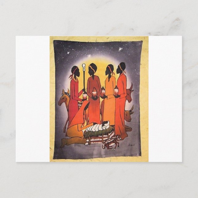 Cartes Pour Fêtes Annuelles La crèche de Noël africaine (Devant)