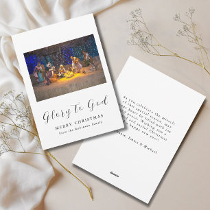 Cartes Pour Fêtes Annuelles La crèche de Noël Gloire à Dieu