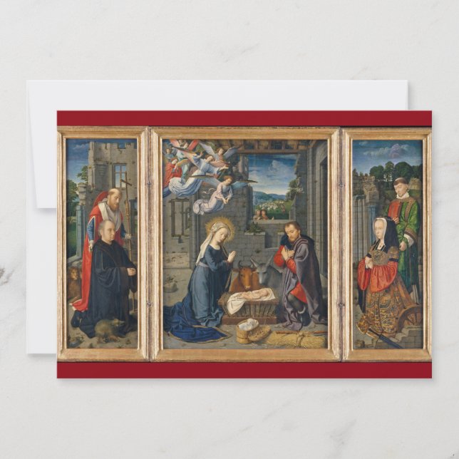 Cartes Pour Fêtes Annuelles La crèche Jésus Christ Peinture religieuse (Devant)