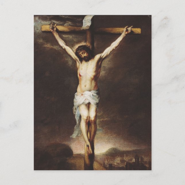 Cartes Pour Fêtes Annuelles La Crucifixion de Bartolomé Esteban Murillo (Devant)