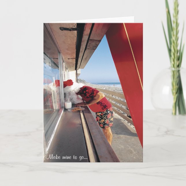 Cartes Pour Fêtes Annuelles La demande de Père Noël à la fenêtre… "font le (Devant)