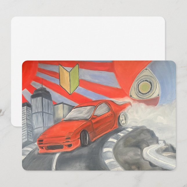 Cartes Pour Fêtes Annuelles La dérive dans le ciel (Devant / Derrière)