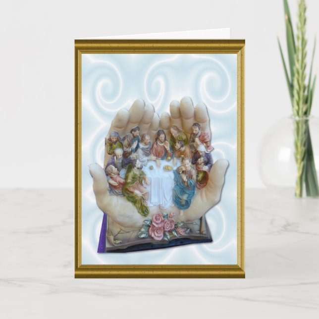 Cartes Pour Fêtes Annuelles La Dernière Cène, dans la main de Dieu (Devant)