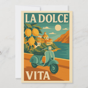 Cartes Pour Fêtes Annuelles La Dolce Vita - Retro Voyage de la côte italienne